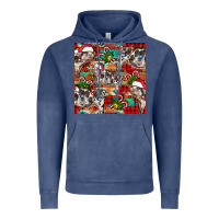Vintage Denim christmas pig  aztec Vintage Hoodie - FaDigitalArtStudio
