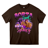 Chocolate Brown Sorta sweet sorta spooky sneaker and heel afro wom Heavy Core Tee - RanaPortraitStore