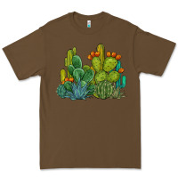 Cacao watercolor cactus Premium Tee - BarkalooDesign