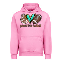 Fuchsia Pink Peace love football Urban Hoodie - HowdyJamesFarm