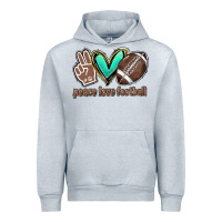 Heather Grey Peace love football Urban Hoodie - HowdyJamesFarm