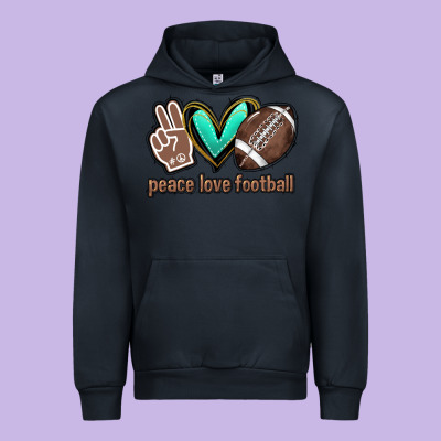 Peace Love Football Urban Hoodie Designed By Howdyjamesfarm