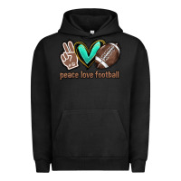 Pigment Black Peace love football Urban Hoodie - HowdyJamesFarm