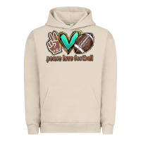 Pigment French Oak Peace love football Urban Hoodie - HowdyJamesFarm