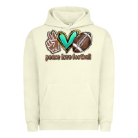 Pigment Pistachio Peace love football Urban Hoodie - HowdyJamesFarm