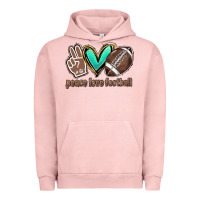 Pigment Salmon Peace love football Urban Hoodie - HowdyJamesFarm