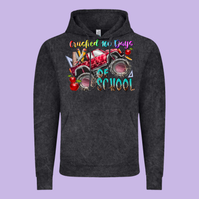 Crushed 100 Days Of School Vintage Hoodie Designed By Racoondesign
