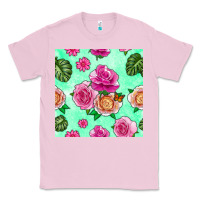 Bubblegum Pink floral background Classic Tee - BundleAndBundleShop