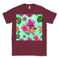 Burgundy floral background Classic Tee - BundleAndBundleShop