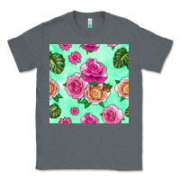 Charcoal Heather floral background Classic Tee - BundleAndBundleShop