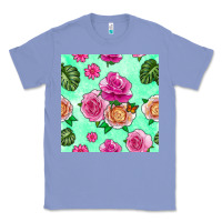 Colony Blue floral background Classic Tee - BundleAndBundleShop
