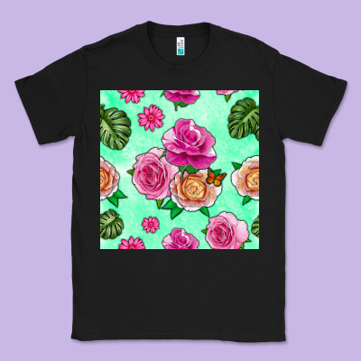 Floral Background Classic Tee Designed By Bundleandbundleshop
