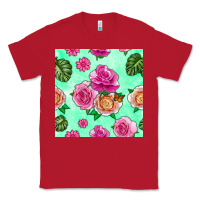 Red floral background Classic Tee - BundleAndBundleShop