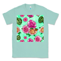 Seafoam floral background Classic Tee - BundleAndBundleShop