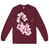 Burgundy Peach Blossom Long Sleeve Tee - LillyAllenDesigns