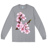 Heather Grey Peach Blossom Long Sleeve Tee - LillyAllenDesigns