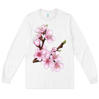 White Peach Blossom Long Sleeve Tee - LillyAllenDesigns