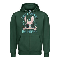 Sports Green don't worry be hoppy Zipper Hoodie - MaliasSmallBusiness