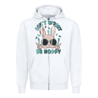 White don't worry be hoppy Zipper Hoodie - MaliasSmallBusiness