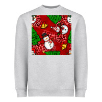 Heather Grey christmas snowman and trees seamless pattern Heavyweight Sweatshirt - BundleAndBundleShop