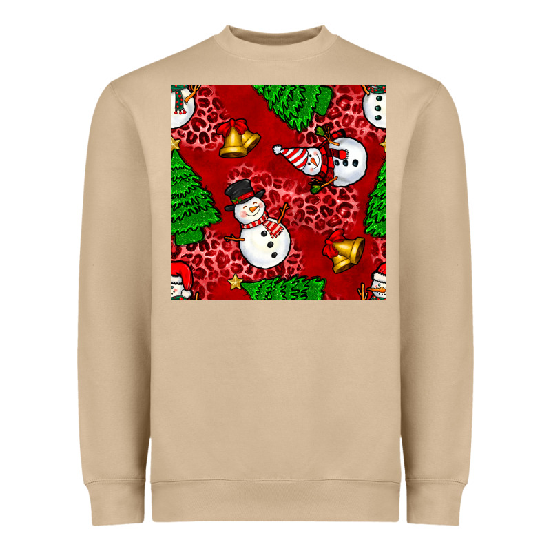 Christmas Snowman And Trees Seamless Pattern Heavyweight Sweatshirt by BundleAndBundleShop | Teevron