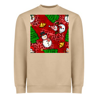 Mushroom christmas snowman and trees seamless pattern Heavyweight Sweatshirt - BundleAndBundleShop