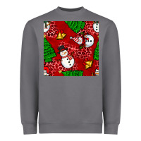 Storm christmas snowman and trees seamless pattern Heavyweight Sweatshirt - BundleAndBundleShop