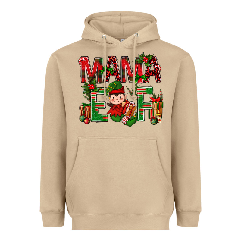 Mama Elf With Gift Christmas Heavyweight Hoodie by BundleAndBundleShop | Teevron