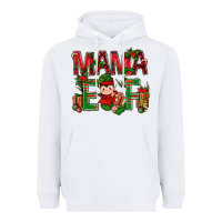 White Mama Elf With Gift Christmas Heavyweight Hoodie - BundleAndBundleShop