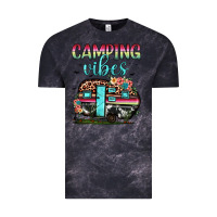 Cloud Black camping vibes Vintage Tee - JahusDesignShop