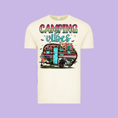 Camping Vibes Vintage Tee Designed By Jahusdesignshop