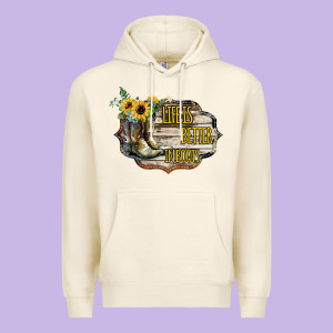 Life Is Better In Boots Premium Hoodie Designed By Bettercallsaul