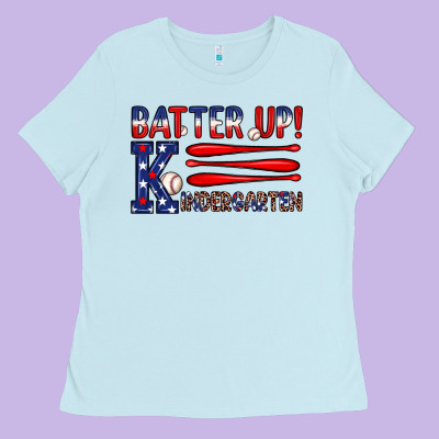 Patriotic Baseball Kindergarten Theme Ladies Tee Designed By Jahusdesignshop