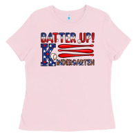 Bubblegum Pink patriotic baseball kindergarten theme Ladies Tee - JahusDesignShop