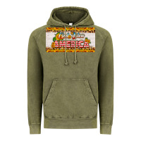 Vintage Olive god bless america sunflower license plate Vintage Hoodie - HRA Design Shop
