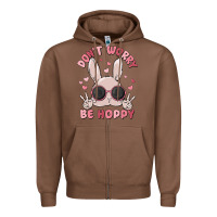 Chestnut don't worry be hoppy Zipper Hoodie - MaliasSmallBusiness