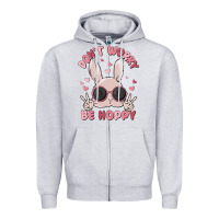 Heather Grey don't worry be hoppy Zipper Hoodie - MaliasSmallBusiness