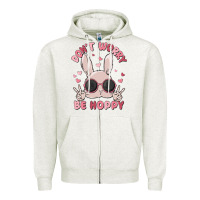 Oatmeal Heather don't worry be hoppy Zipper Hoodie - MaliasSmallBusiness