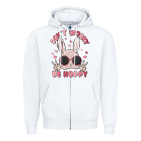 White don't worry be hoppy Zipper Hoodie - MaliasSmallBusiness