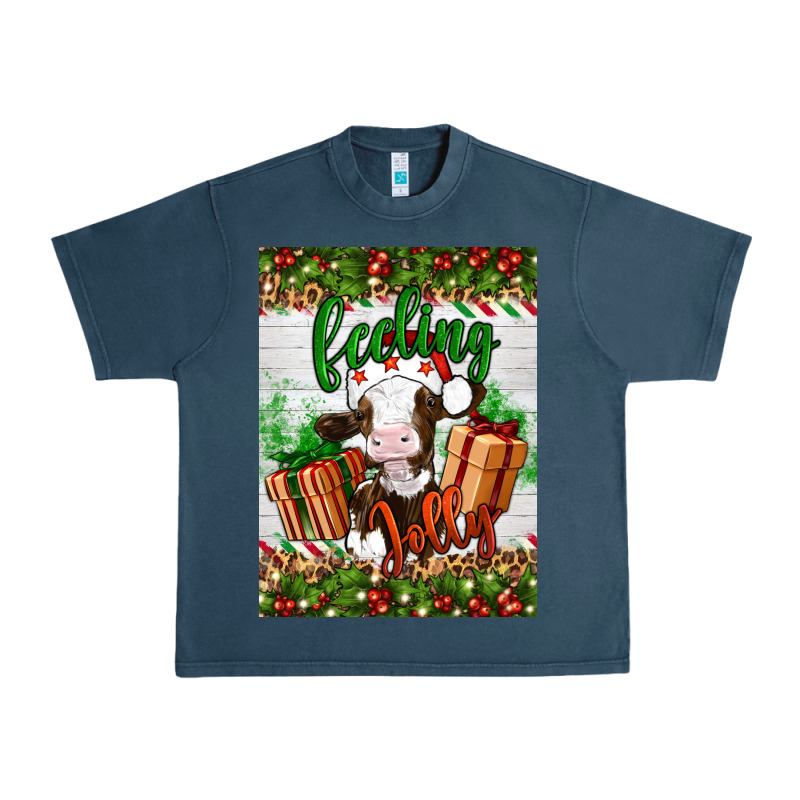 Christmas Feeling Jolly Cow Urban Heavy Tee by Artiststas | Teevron