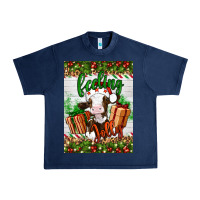 Navy Christmas feeling jolly cow Urban Heavy Tee - Artiststas