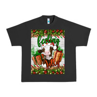 Pigment Black Christmas feeling jolly cow Urban Heavy Tee - Artiststas