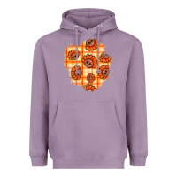 Lavender Thanksgiving Turkey With Tartan Patch Heavyweight Hoodie - BundleAndBundleShop