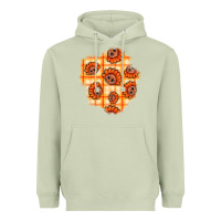 Matcha Thanksgiving Turkey With Tartan Patch Heavyweight Hoodie - BundleAndBundleShop