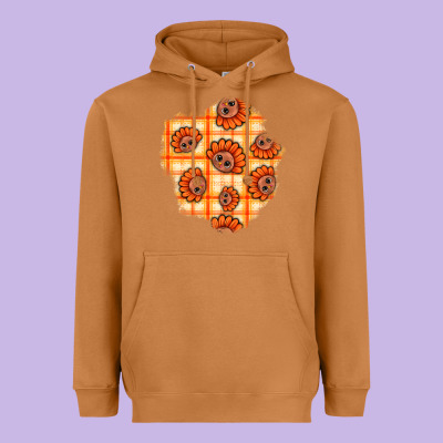 Thanksgiving Turkey With Tartan Patch Heavyweight Hoodie Designed By Bundleandbundleshop