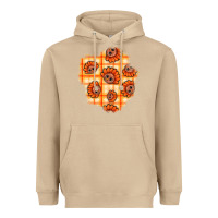Mushroom Thanksgiving Turkey With Tartan Patch Heavyweight Hoodie - BundleAndBundleShop