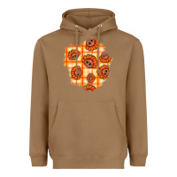 Toasted Coconut Thanksgiving Turkey With Tartan Patch Heavyweight Hoodie - BundleAndBundleShop