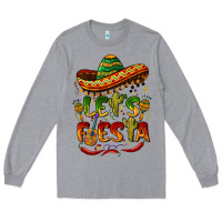 Heather Grey let's fiesta mexican hat Long Sleeve Tee - BarkalooDesign