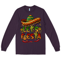 Plum let's fiesta mexican hat Long Sleeve Tee - BarkalooDesign