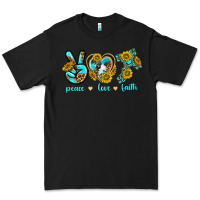 Black peace love faith Premium Tee - texasbilliewilder